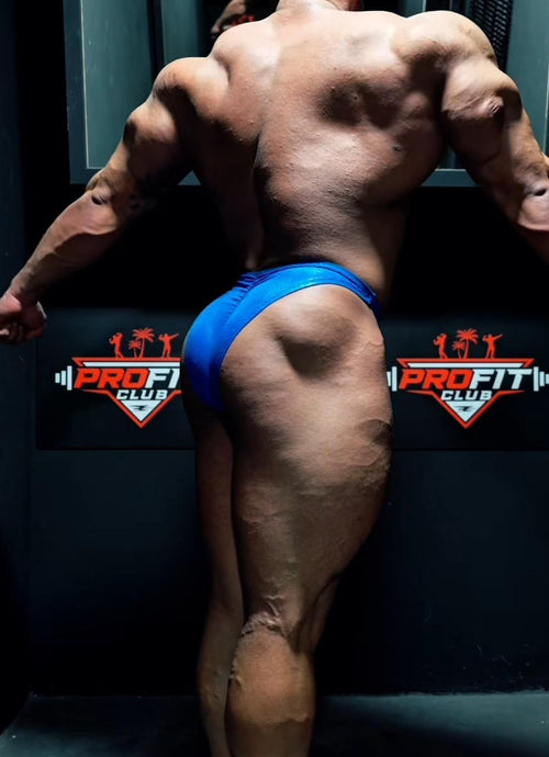 Bañador de culturismo Azul electrico brillo